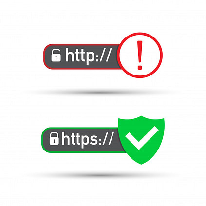 Imagem mostrando URL com SSL e sem SSL